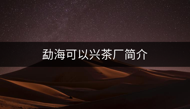 勐?？梢耘d茶廠簡介