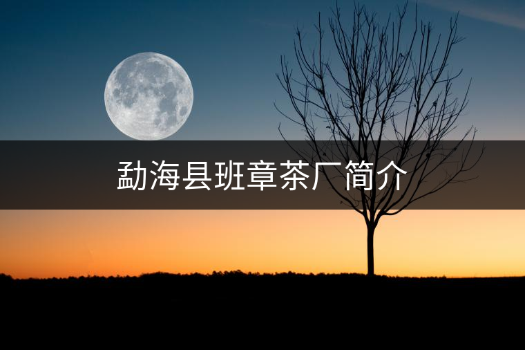勐海縣班章茶廠(chǎng)簡(jiǎn)介 勐??h班章茶廠(chǎng)簡(jiǎn)介