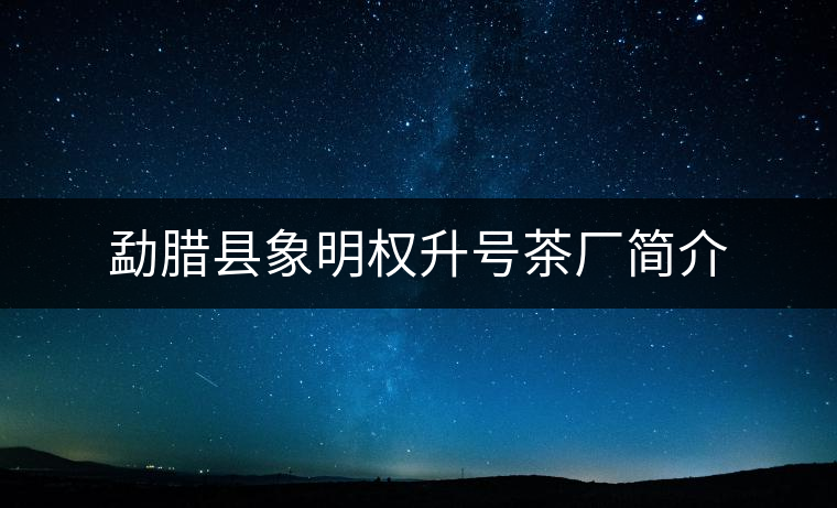 勐臘縣象明權(quán)升號茶廠簡介