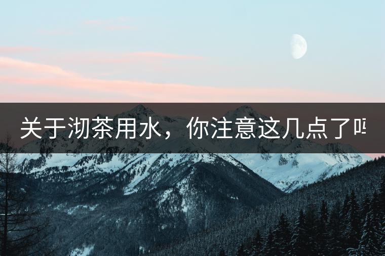 關(guān)于沏茶用水，你注意這幾點(diǎn)了嗎？