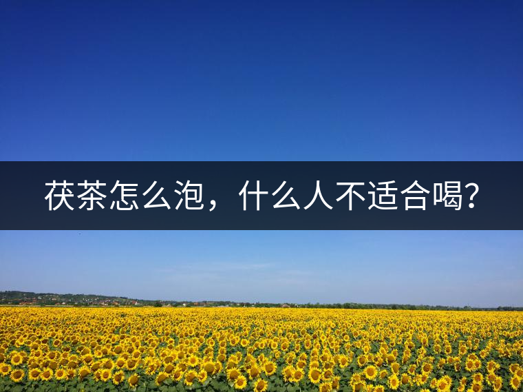 茯茶怎么泡，什么人不適合喝？