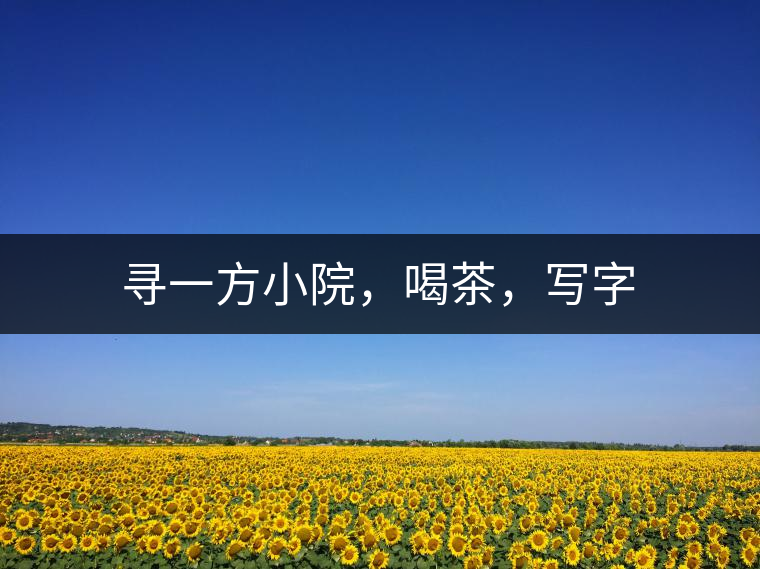 尋一方小院，喝茶，寫字