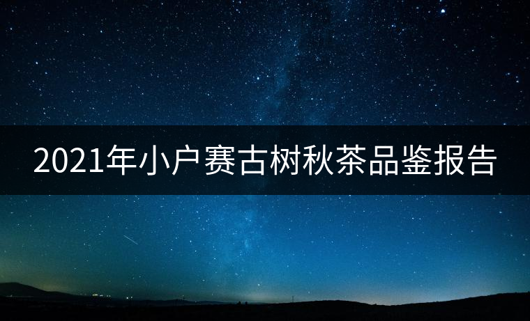 2021年小戶(hù)賽古樹(shù)秋茶品鑒報(bào)告