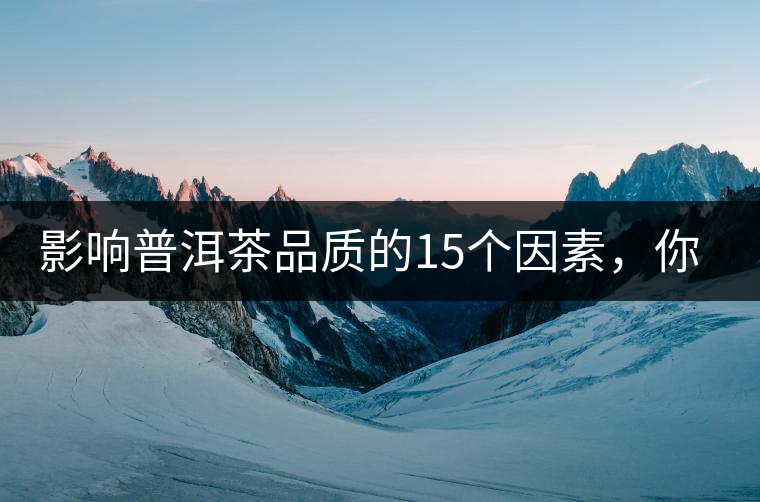 影響普洱茶品質(zhì)的15個(gè)因素，你知道幾個(gè)？