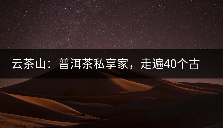 云茶山：普洱茶私享家，走遍40個古寨，24小時提供專家評分與產(chǎn)地茶農(nóng)一手報價