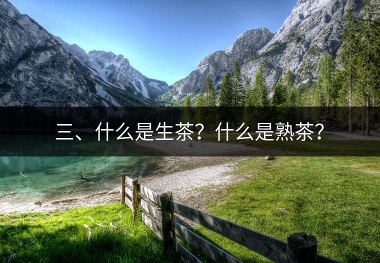三、什么是生茶？什么是熟茶？