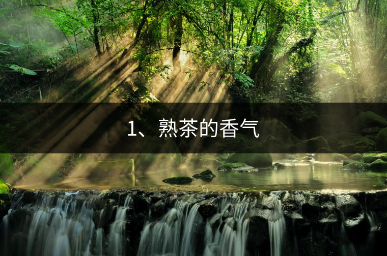 1、熟茶的香氣