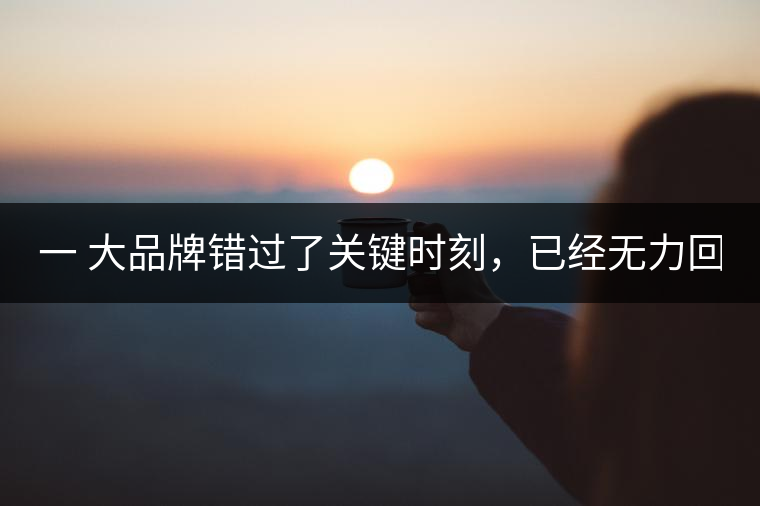 一 大品牌錯過了關(guān)鍵時刻，已經(jīng)無力回天！