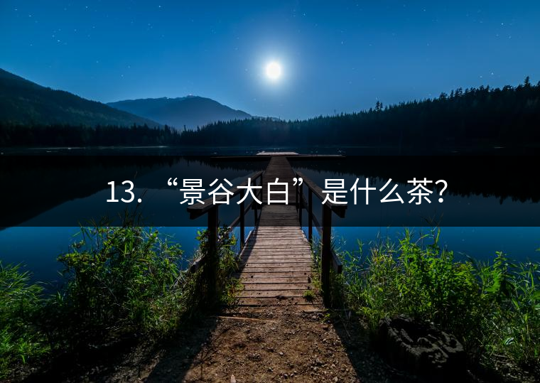 ? 13. “景谷大白”是什么茶？