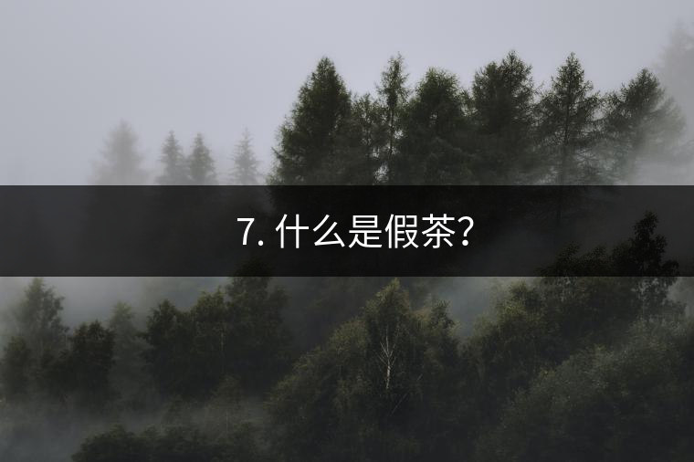 ? 7. 什么是假茶？