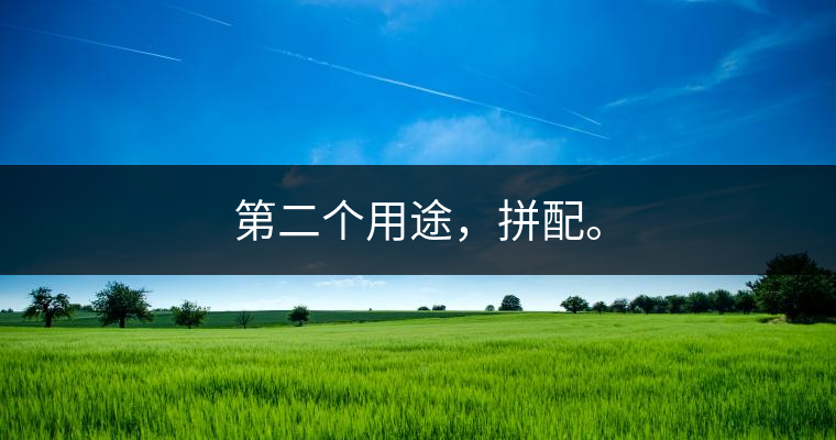 第二個用途，拼配。