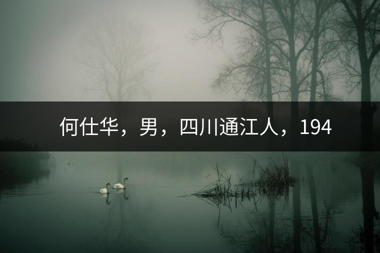　　何仕華，男，四川通江人，1942年7月生，高級(jí)工程師、副研究員，曾任云南省高級(jí)工程師高評(píng)委委員，云南省老科協(xié)茶葉分會(huì)副會(huì)長，云南省普洱茶葉協(xié)會(huì)技術(shù)委員會(huì)副主任，云南省普洱茶研究中心研究員，獲覺農(nóng)勛章獎(jiǎng)、老茶人貢獻(xiàn)獎(jiǎng)，全國弘揚(yáng)茶文化突出貢獻(xiàn)獎(jiǎng)。